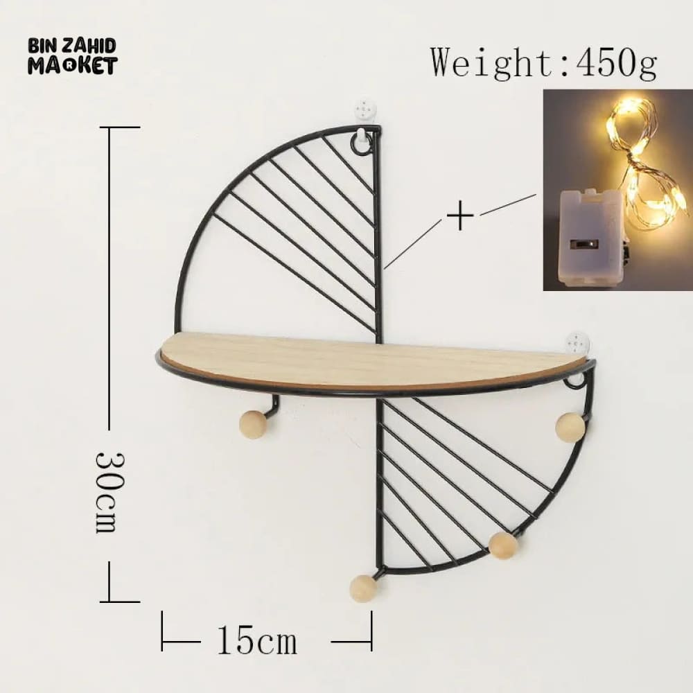 FAN SHAPED WALL MOUNTED STORAGE SHELF