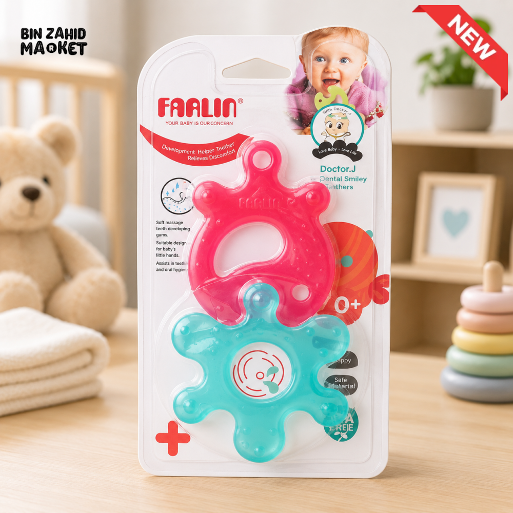 FARLIN PUZZLE GUM SOOTHER - BLUE & PINK