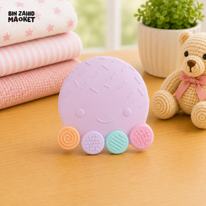 FARLIN SILICONE GUM SOOTHER - LAVENDAR OCTOPUS