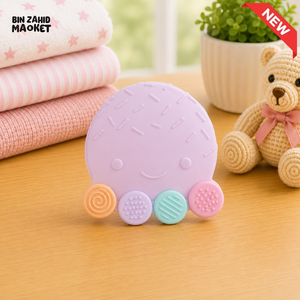 FARLIN SILICONE GUM SOOTHER - LAVENDAR OCTOPUS