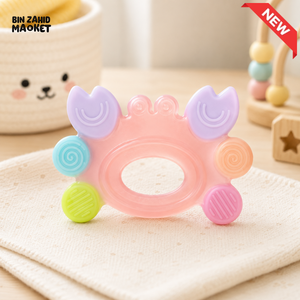 FARLIN SILICONE GUM SOOTHER - PEACH CRAB