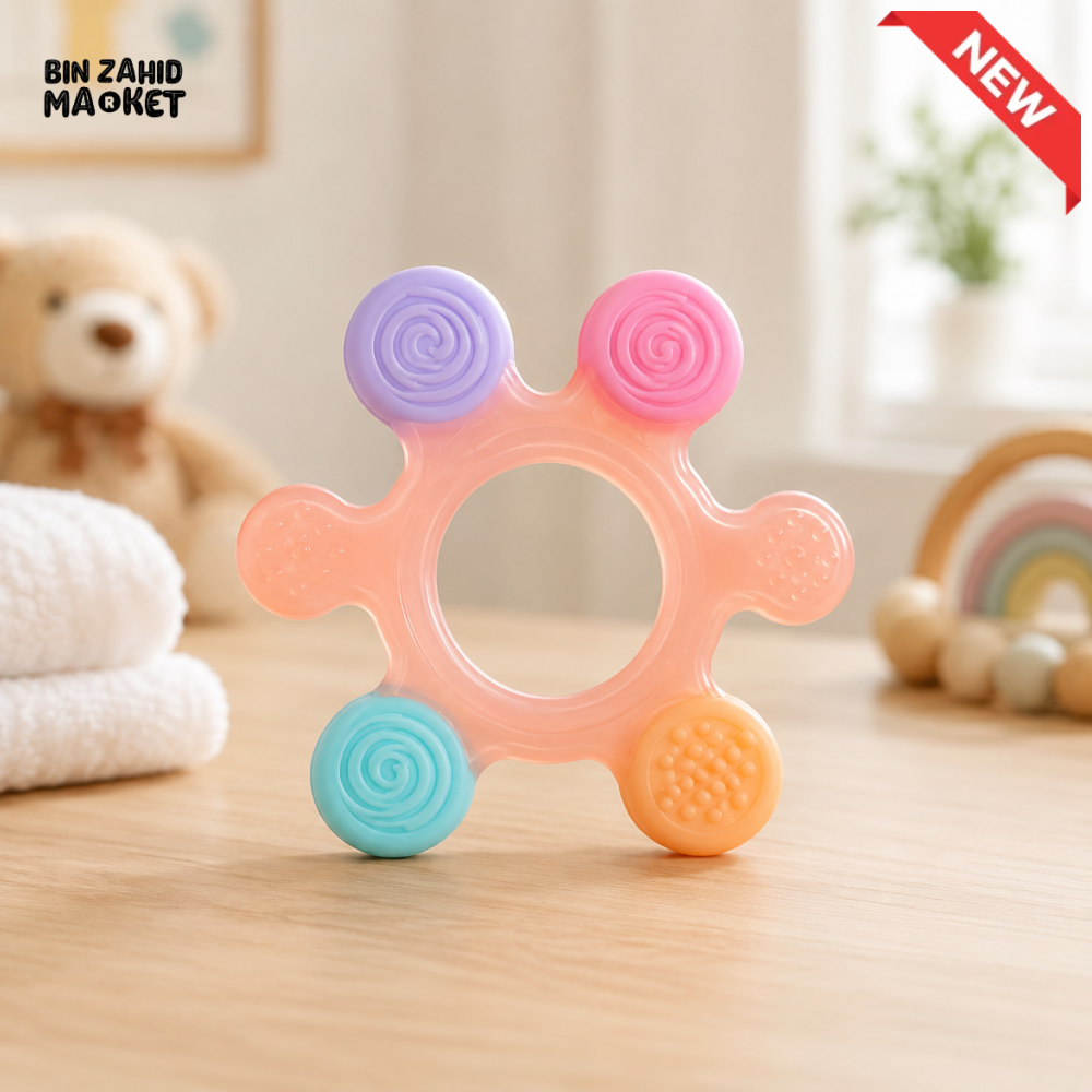 FARLIN SILICONE GUM SOOTHER - PEACH STARFISH