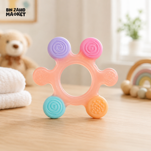 FARLIN SILICONE GUM SOOTHER - PEACH STARFISH