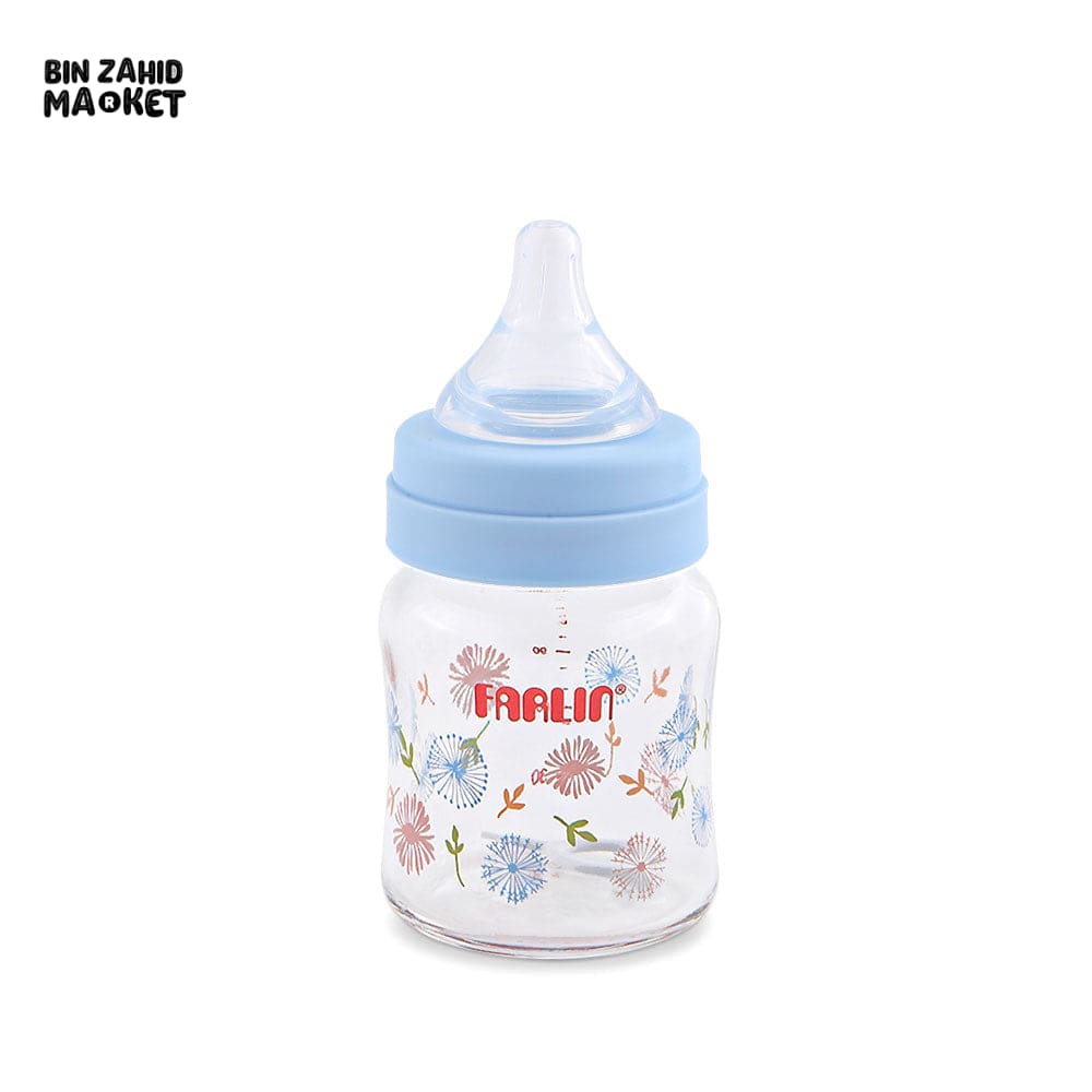 FARLIN WIDE-NECK GLASS FEEDER 120ML - BLUE