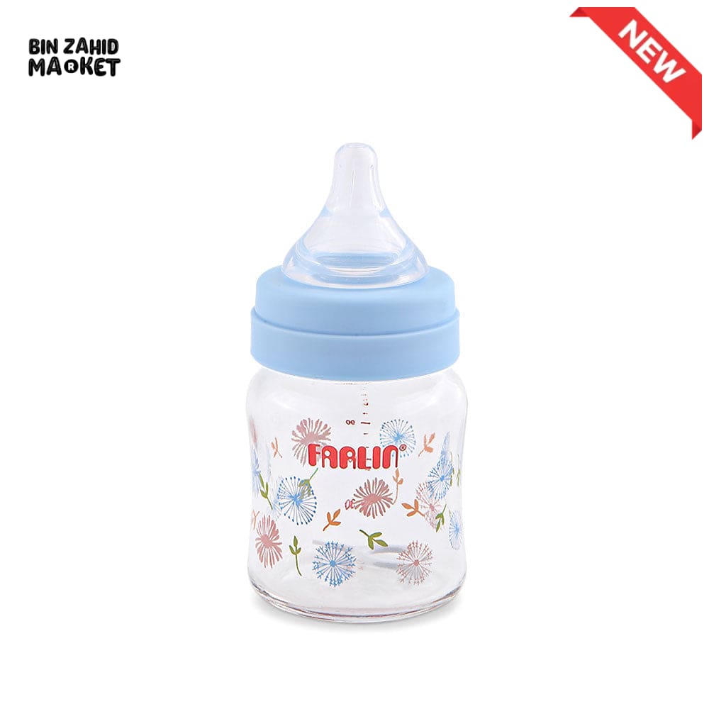 FARLIN WIDE-NECK GLASS FEEDER 120ML - BLUE