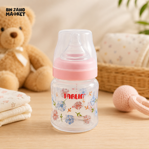 FARLIN WIDE NECK GLASS FEEDER 120ML - PINK