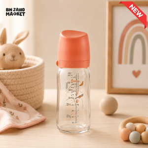 FARLIN WIDE NECK GLASS FEEDER 160ML - ORANGE