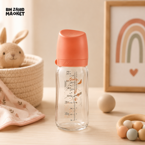 FARLIN WIDE NECK GLASS FEEDER 160ML - ORANGE