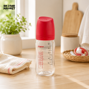 FARLIN WIDE NECK GLASS FEEDER 160ML - RED