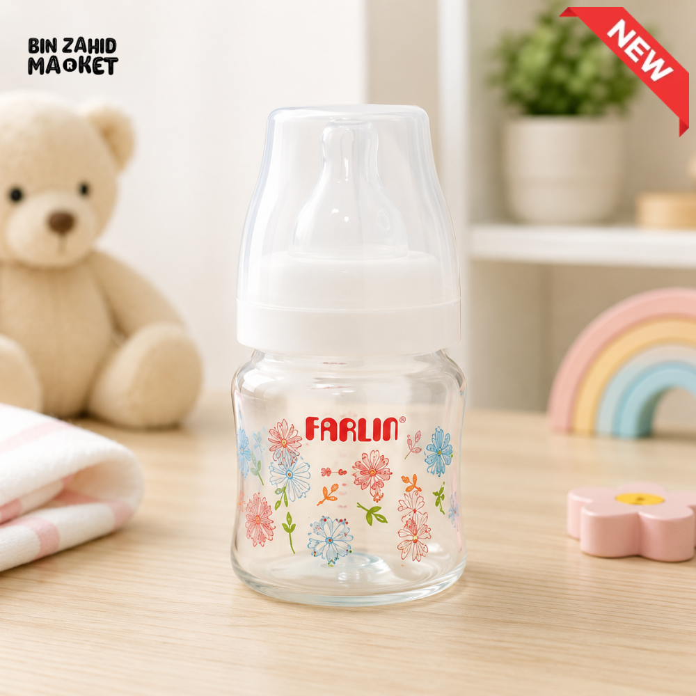FARLIN WIDE NECK GLASS FEEDING BOTTLE 120 ML