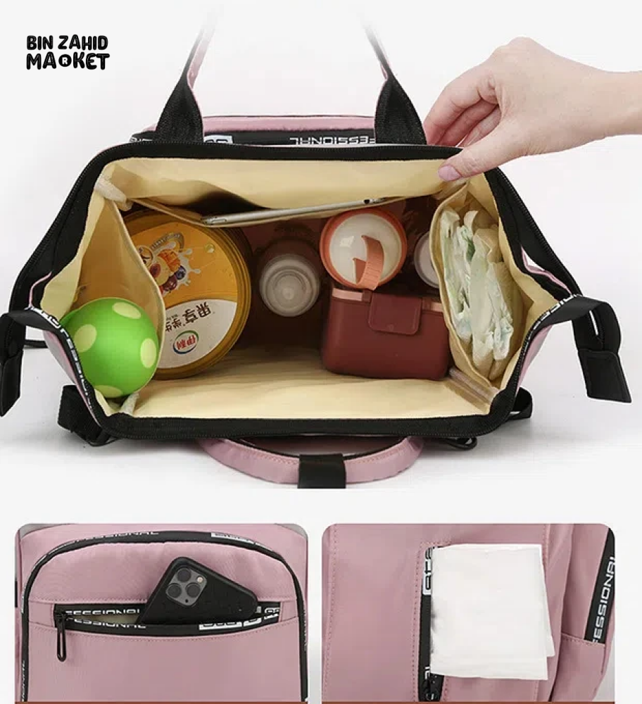FASHIONABLE MOMMY BACKPACK LARGE CAPACITY TRAVEL STORAGE BAG