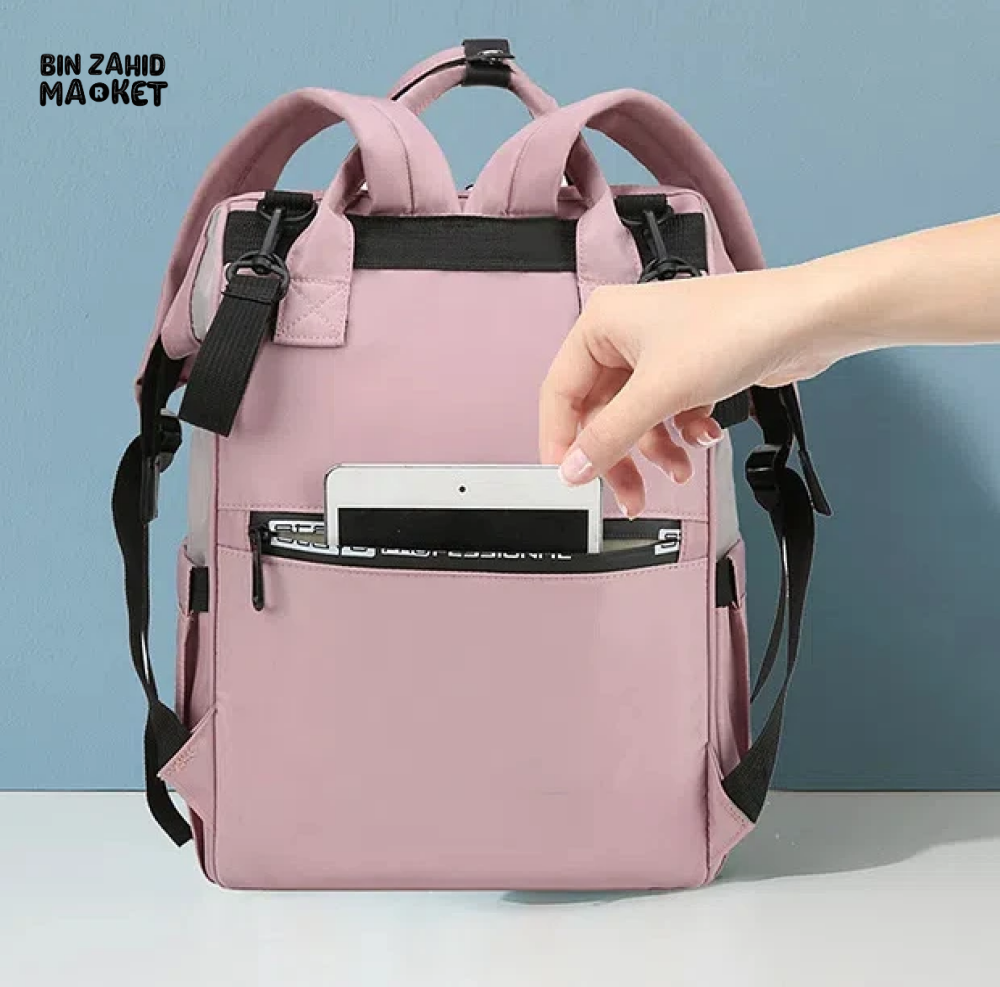 FASHIONABLE MOMMY BACKPACK LARGE CAPACITY TRAVEL STORAGE BAG