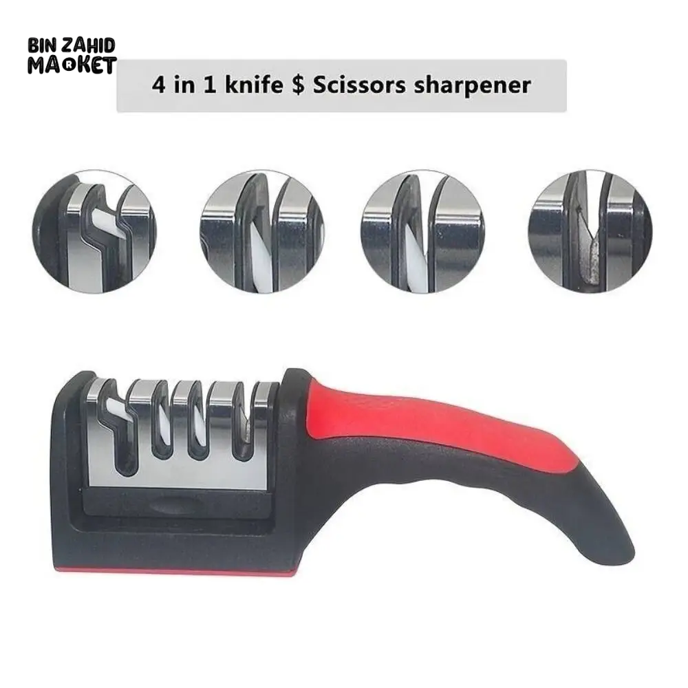 FAST 4-STAGE PROFESSIONAL KNIFE SHARPENER – SHARPENING & CUTTING TOOL FOR KITCHEN BLADES