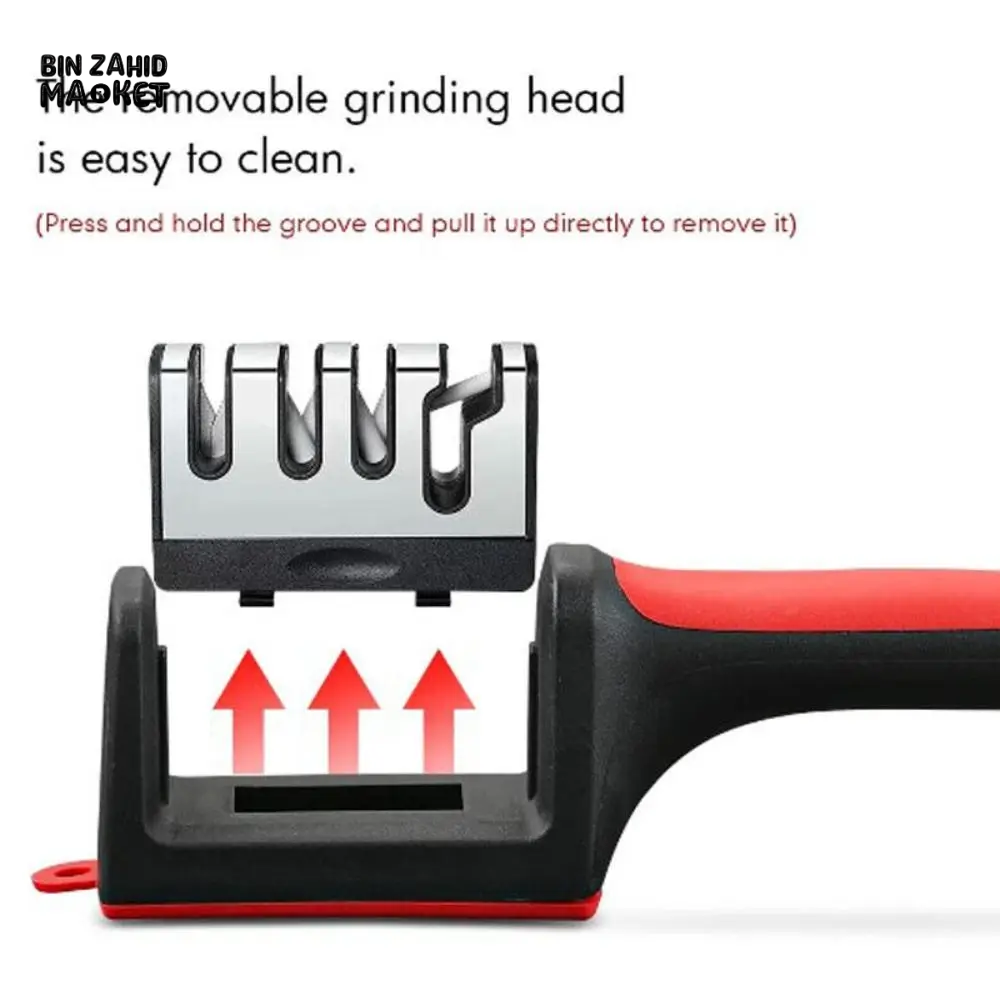 FAST 4-STAGE PROFESSIONAL KNIFE SHARPENER – SHARPENING & CUTTING TOOL FOR KITCHEN BLADES