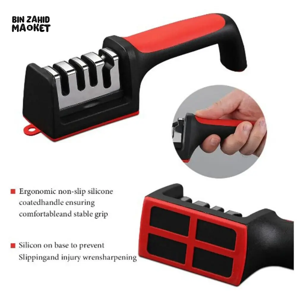 FAST 4-STAGE PROFESSIONAL KNIFE SHARPENER – SHARPENING & CUTTING TOOL FOR KITCHEN BLADES