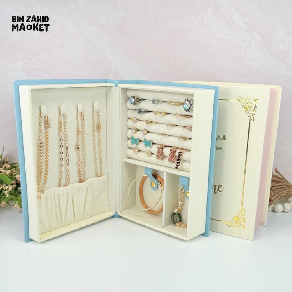 FAUX BOOK SHAPED JEWELRY BOX WITH MAGNETIC LOCK