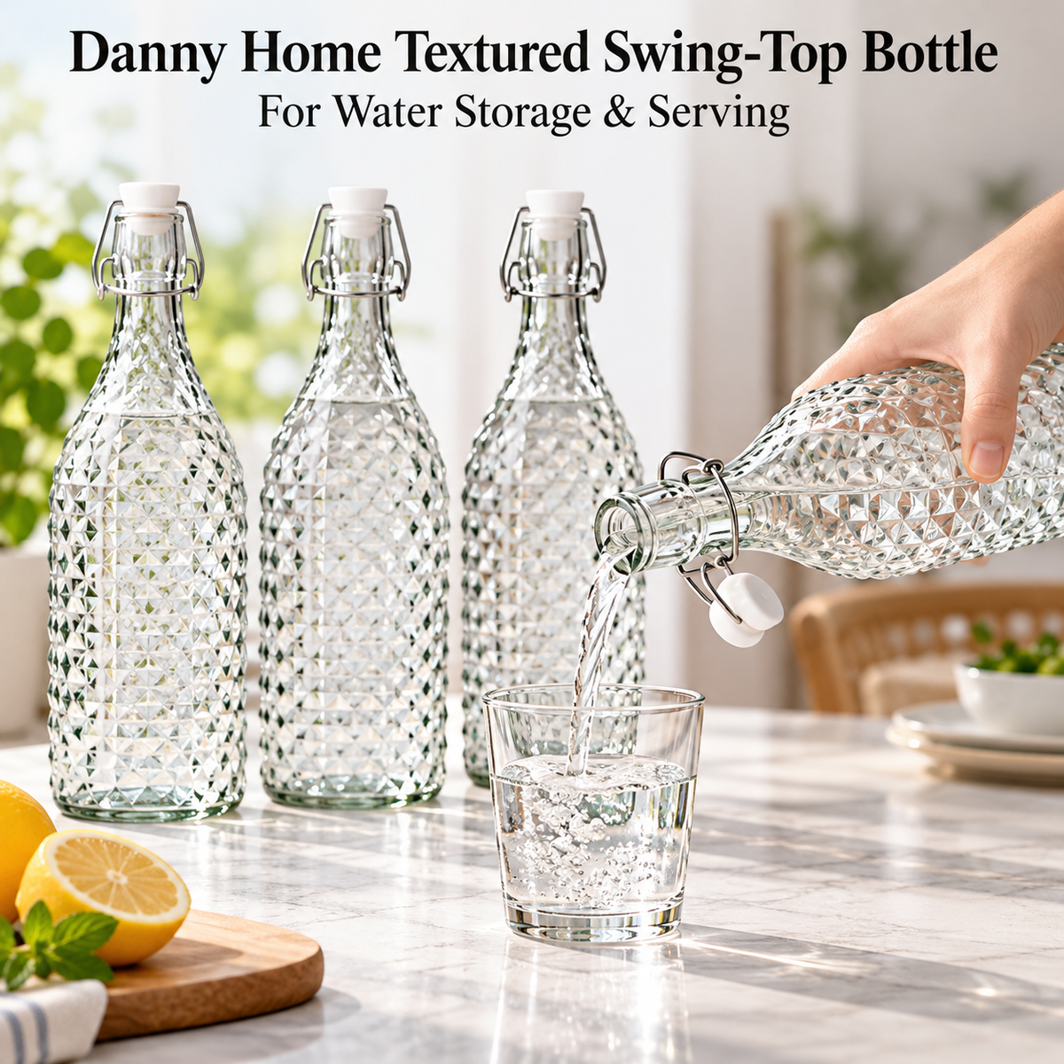 Danny Home 1 Piece Textured Swing-Top Bottle - 1000 ml
