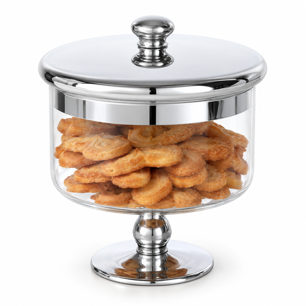 Danny Home Silver Footed Biscuit Jar - 18.7 x 18 cm