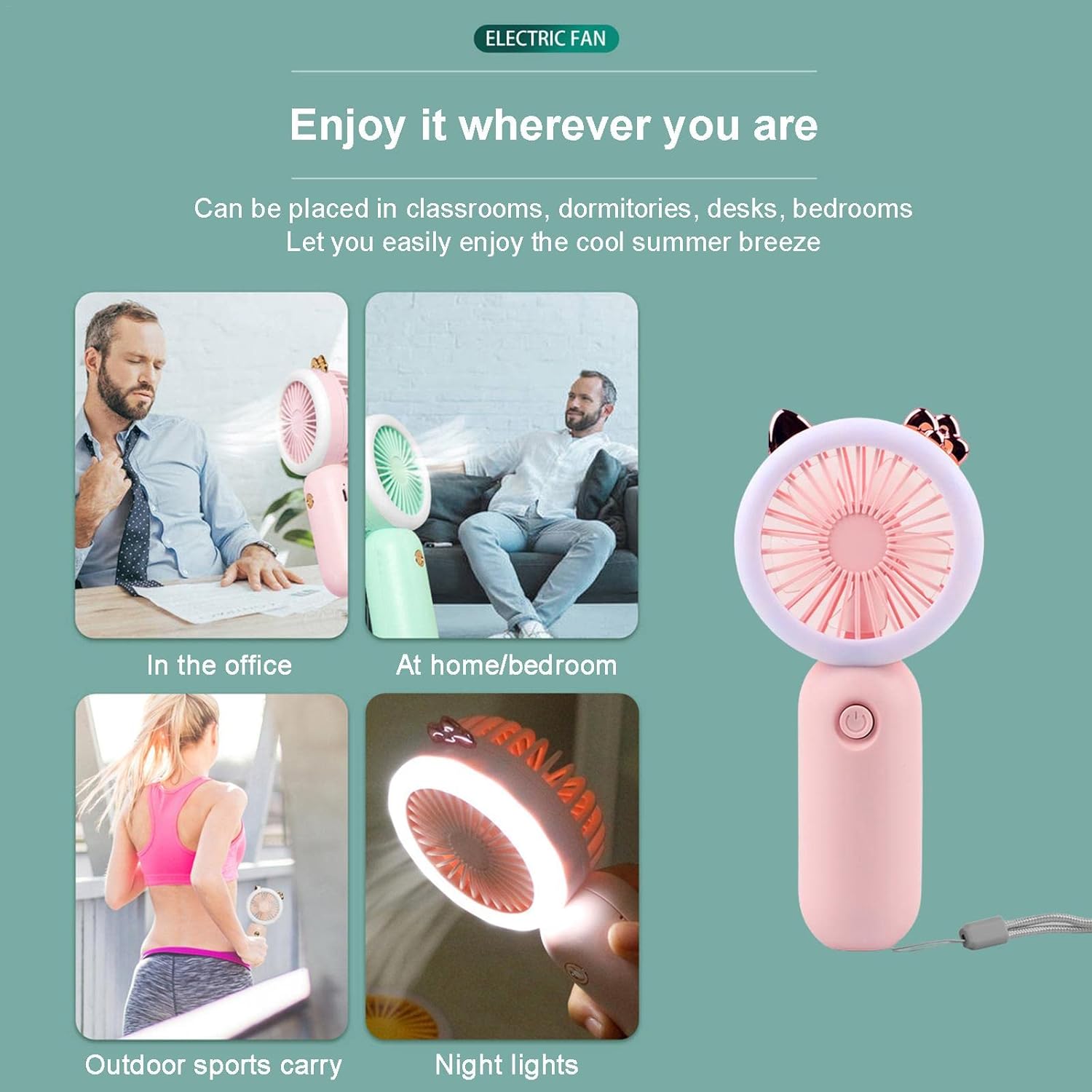 2IN1 CUTE MINI FAN + LED LIGHT