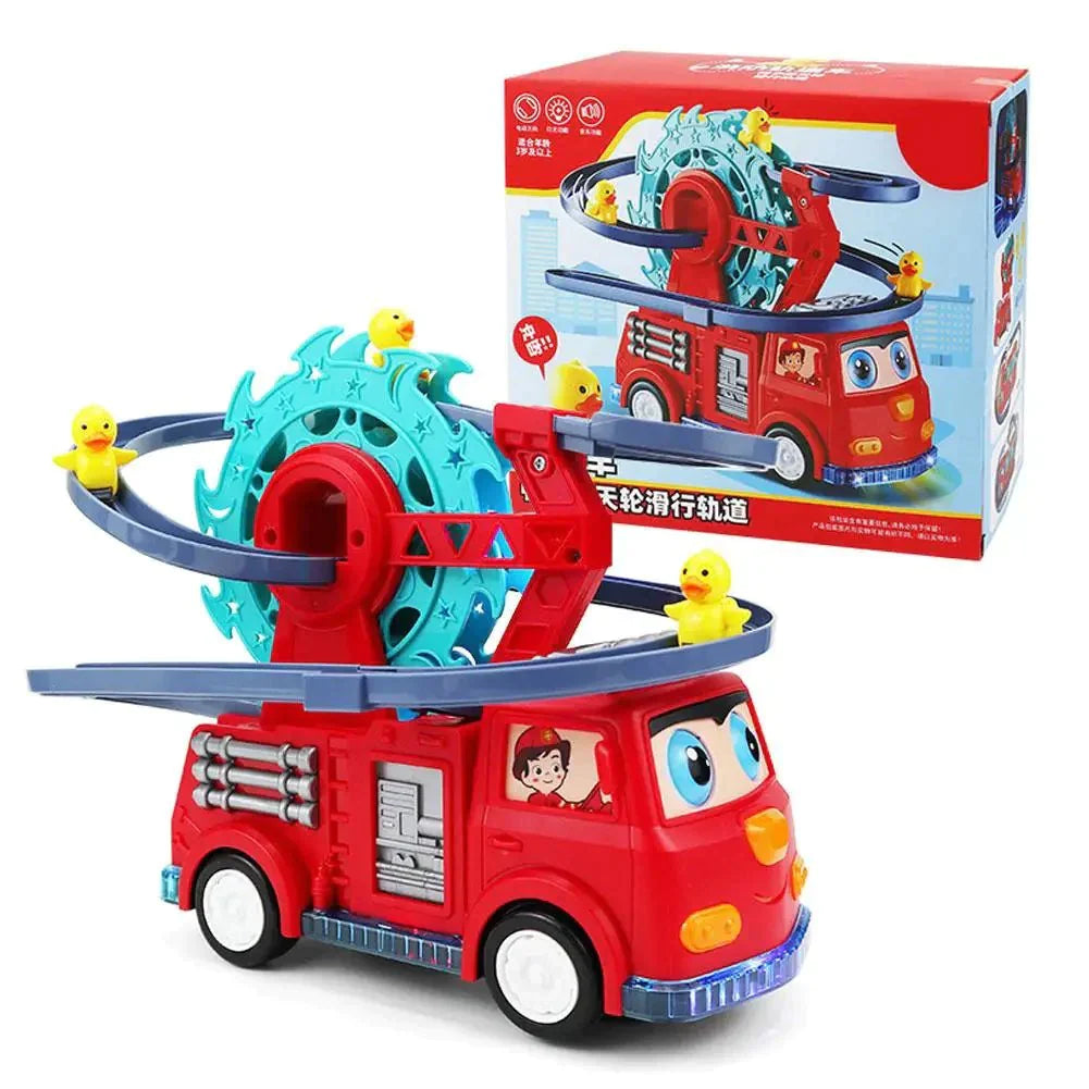 2IN1 FIRE ENGINE DUCK SLIDING OVER MUSICAL TRUCK TOY