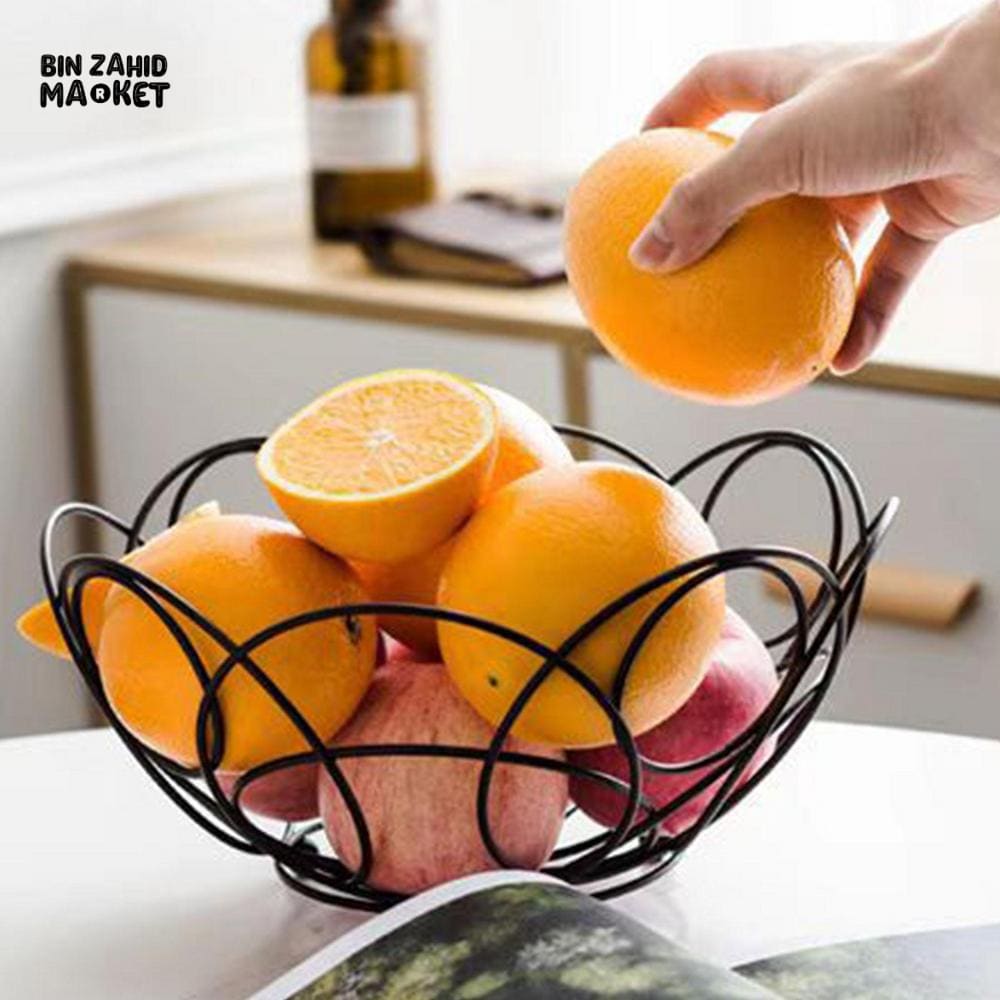 FLORAL IRON FRUITS & VEGGIES BASKET