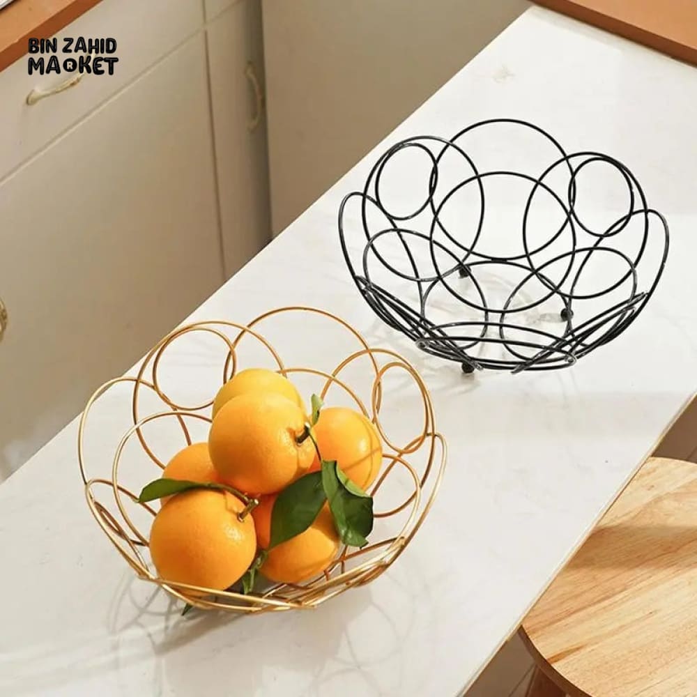FLORAL IRON FRUITS & VEGGIES BASKET