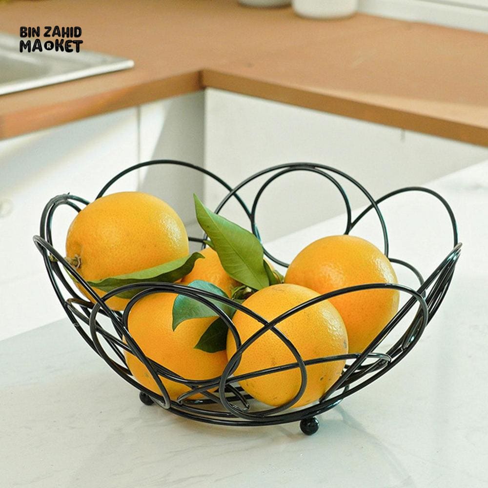 FLORAL IRON FRUITS & VEGGIES BASKET