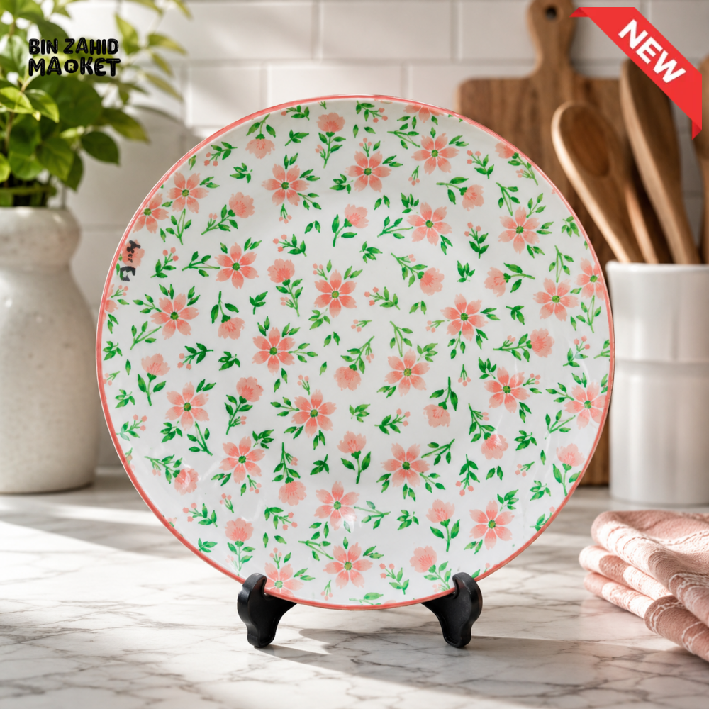 FLORAL MELAMINE DINNER PLATE - 10 INCH