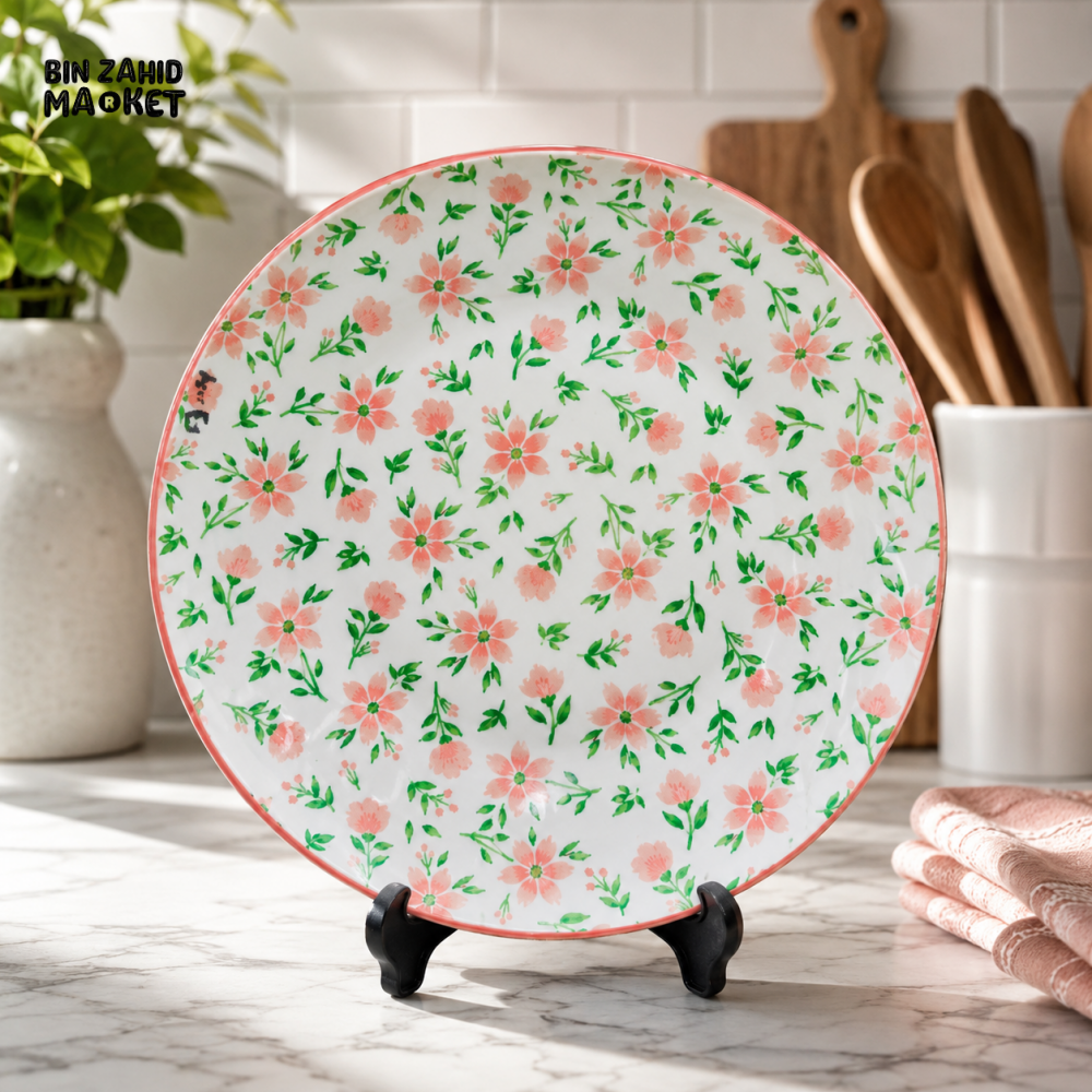 FLORAL MELAMINE DINNER PLATE - 10 INCH