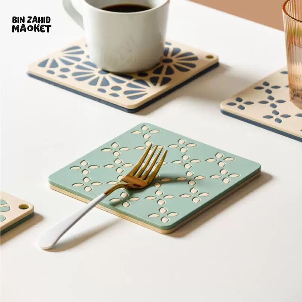 FLORAL SILICONE COASTER SET – HEAT-RESISTANT DINING & TABLE PROTECTION MAT