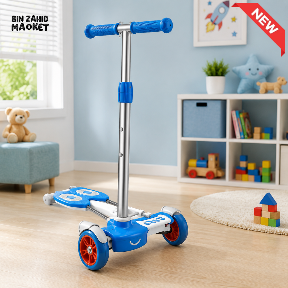 FOLDABLE 3-WHEEL KIDS SCOOTER WITH ADJUSTABLE HANDLE