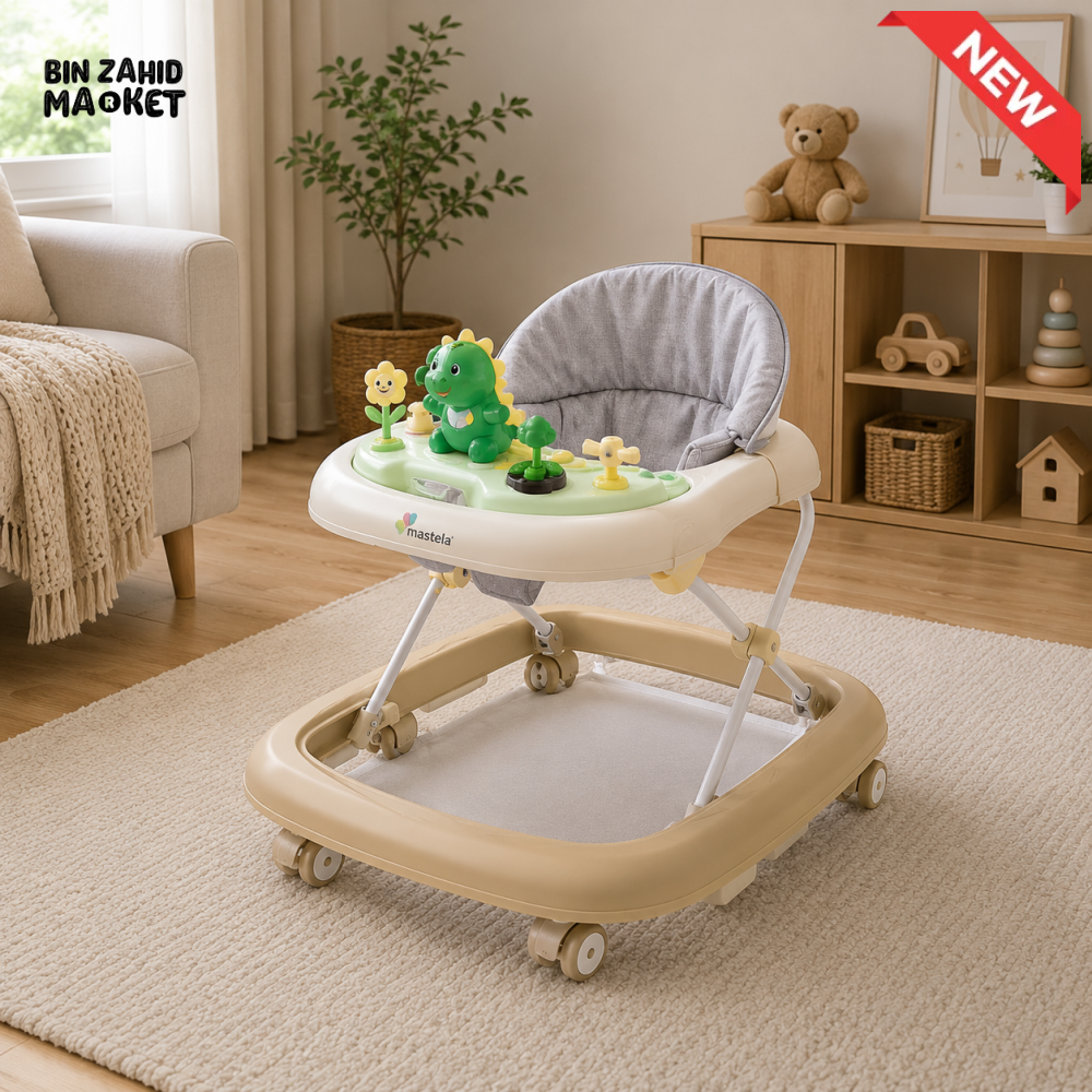 FOLDABLE BABY WALKER WITH ACTIVITY TRAY - SKIN