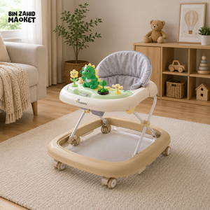 FOLDABLE BABY WALKER WITH ACTIVITY TRAY - SKIN