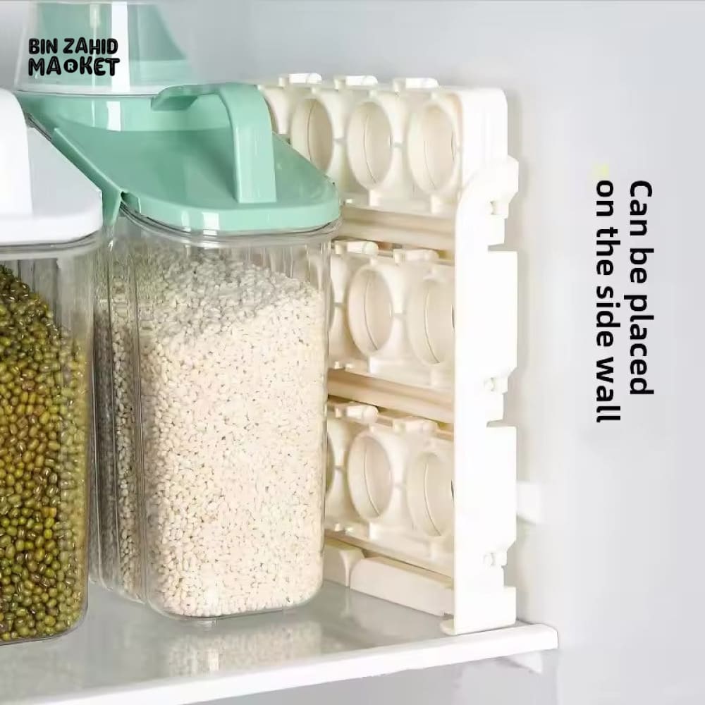 FOLDABLE EGG STORAGE RACK – KITCHEN FRIDGE DOOR ORGANIZER