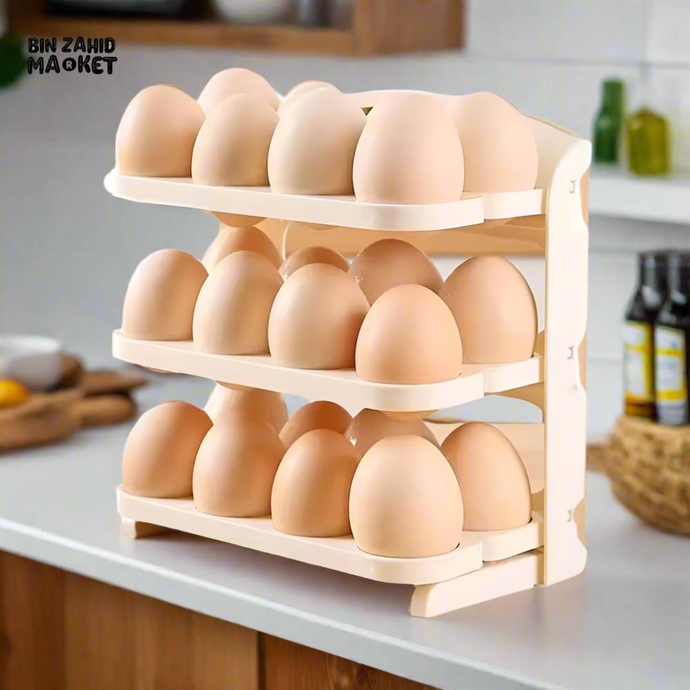 FOLDABLE EGG STORAGE RACK – KITCHEN FRIDGE DOOR ORGANIZER