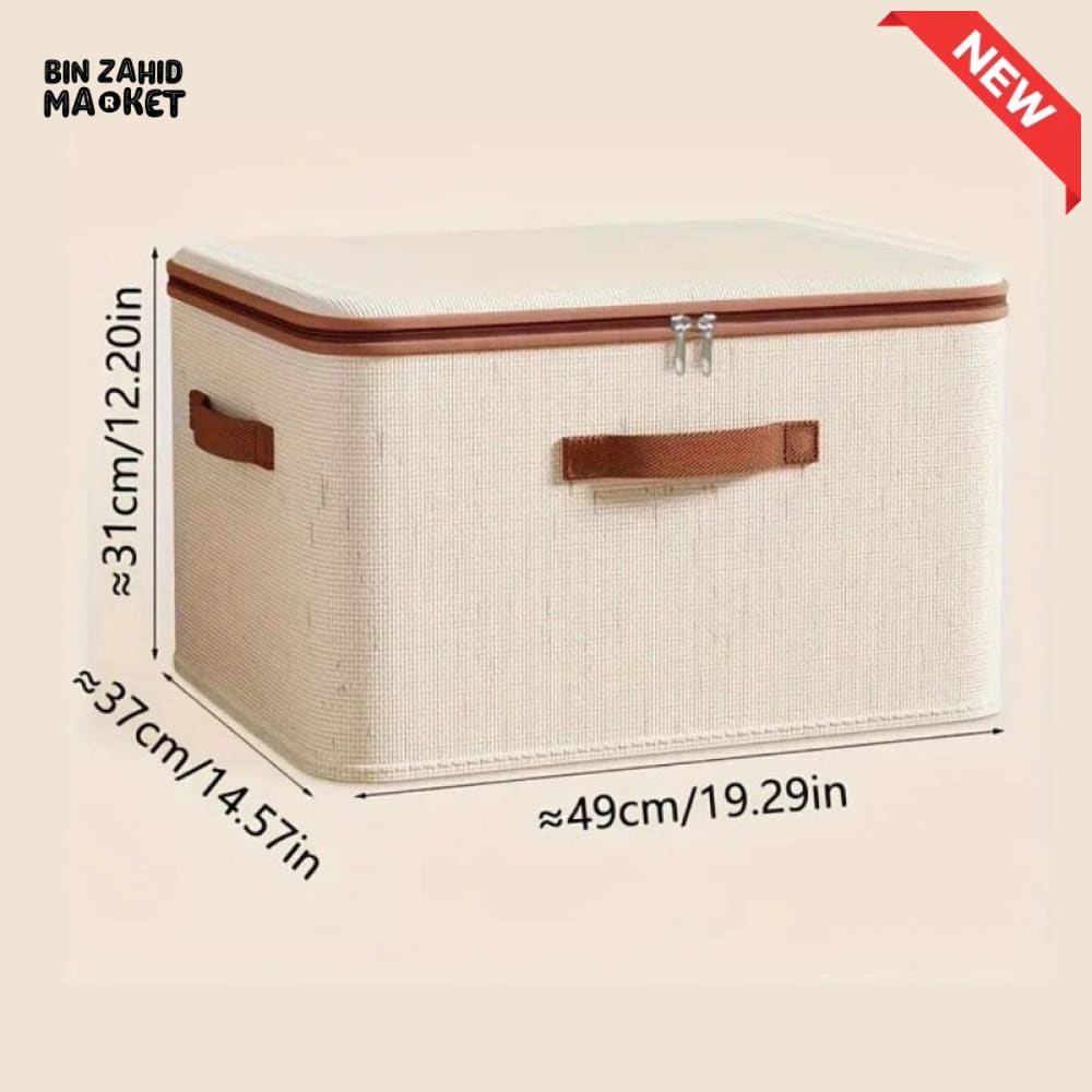 FOLDABLE FABRIC CLOTHES STORAGE BOX WITH HANDLES - Storage Boxes & Baskets