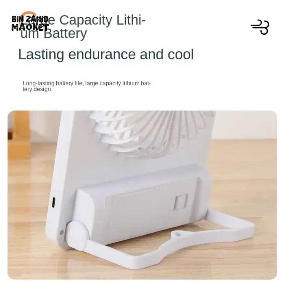 FOLDABLE SLIM MINI SUMMER DESK FAN WITH LED LIGHT