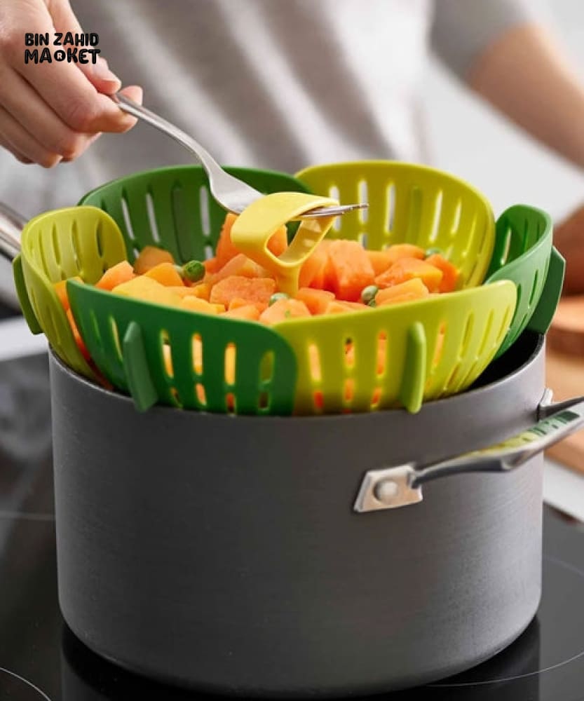 FOLDABLE STEAMER COOKING BASKET – MULTIFUNCTIONAL VEGETABLE DUMPLING & FOOD STEAMER FOR POTS & PANS