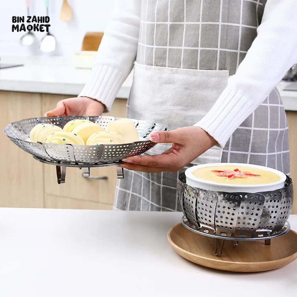 FOLDABLE STEEL STEAMING TRAY