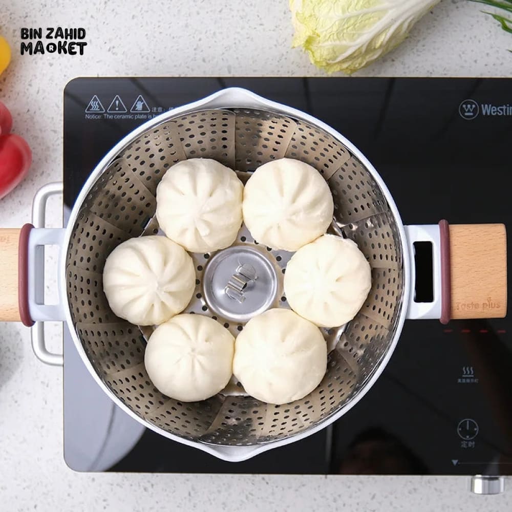 FOLDABLE STEEL STEAMING TRAY