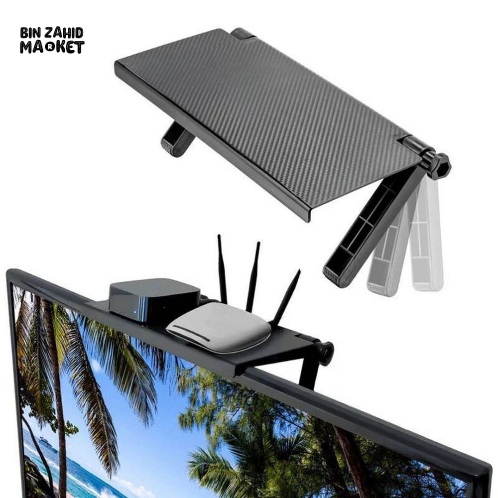 FOLDABLE TELEVISION TOP STOARGE SHELF