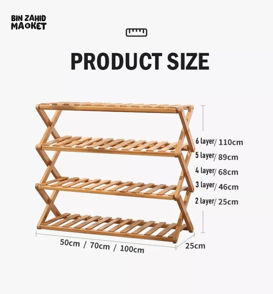 FOLDABLE WOODEN SHOE RACK