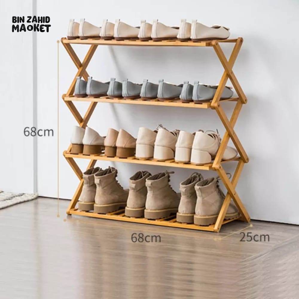 FOLDABLE WOODEN SHOE RACK