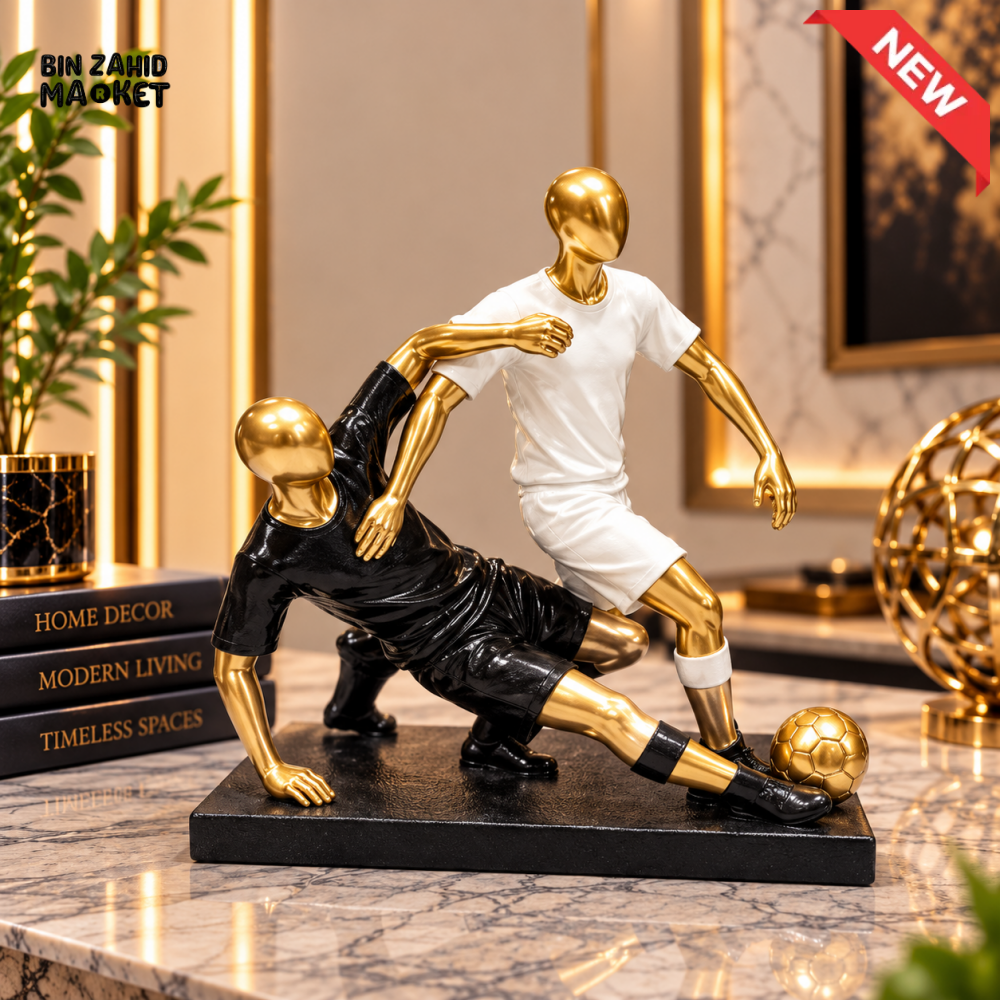 FOOTBALL PLAYERS ACTION SCULPTURE DECOR