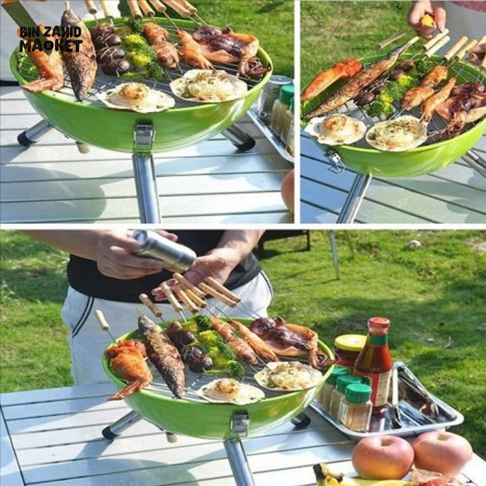 FOOTBALL SHAPE PORTABLE CHARCOAL BBQ GRILL