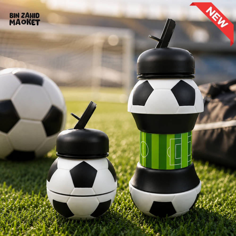 FOOTBALL SPORTS WATER BOTTLE | EXPANDABLE KIDS DRINKING BOTTLE