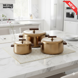FORVEVER GOLD LUXURIOUS 3 PIECES HOT POT SET - BRONZE