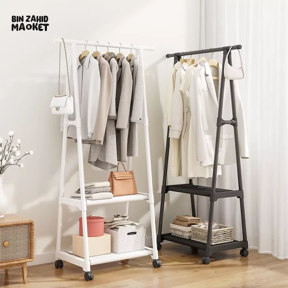 FREESTAND CLOTHES HANGER RACK - WHITE