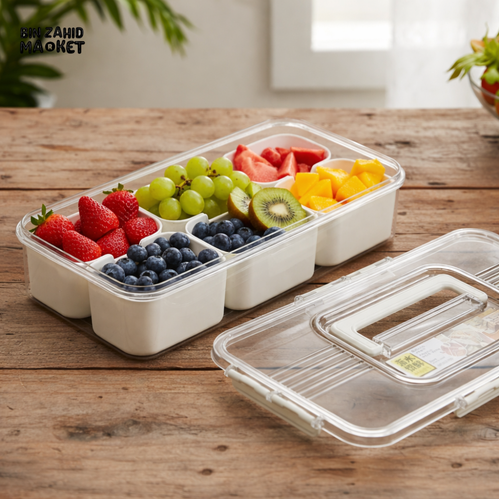FRESHKEEP 6-COMPARTMENT FOOD STORAGE CONTAINER WITH LID