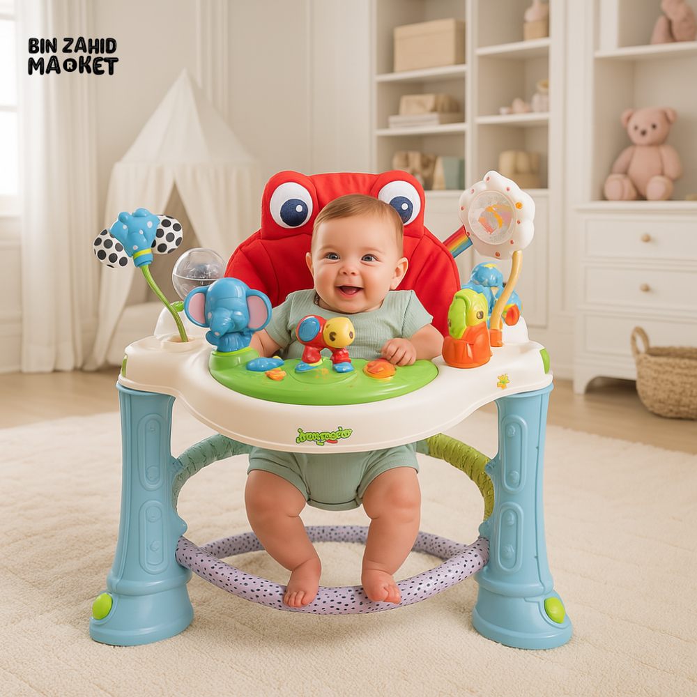 FROGGY STYLE BABY JUMPEROO – 360° ROTATING INFANT ACTIVITY CENTER WITH LIGHTS & TOYS